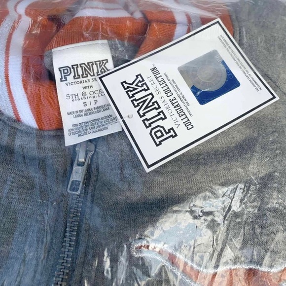 TEXAS LONGHORNS Collegiate Collection Varsity Jacket by PINK Victoria’s Secret - Picture 15 of 16